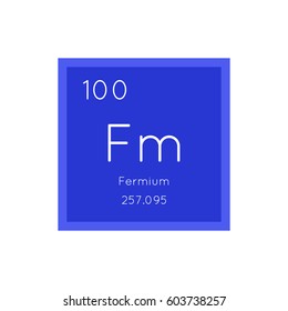 Fermium simple style tile icon. Chemical element of periodic table. Vector illustration EPS8