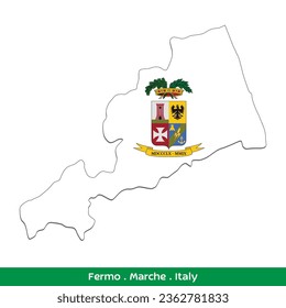Bandera de Fermo - Marche, Italia (EPS)
