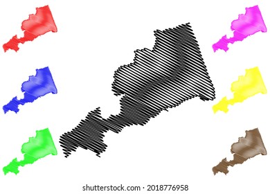 Fermo province (Italy, Italian Republic, Marche or The Marches region) map vector illustration, scribble sketch Province of Fermo map