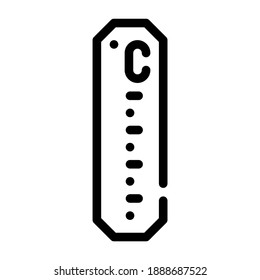 fermometer, sticker thermometer line icon vector. fermometer, sticker thermometer sign. isolated contour symbol black illustration