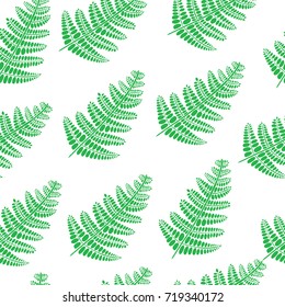 Fern branch seamless doodle pattern. Vector background for textile, design, fabric. Organic floral ornament.