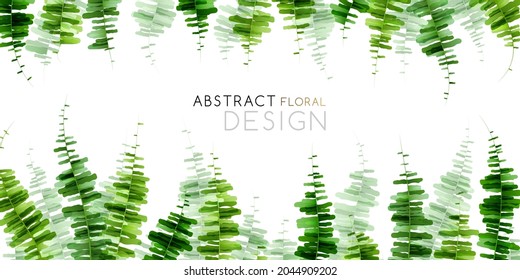 Fern fondo decorativo. Banner vectorial con borde follaje y espacio de copia para texto.