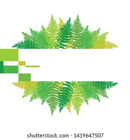 Fern  frame. Card with frame for text. Vector illustration.