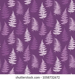 Fern frond herbs, tropical forest plant leaves seamless vector wallpaper. Awesome herbal pattern. Forest growing plant jungle leaves tropical fern grass herb seamless fabric background.