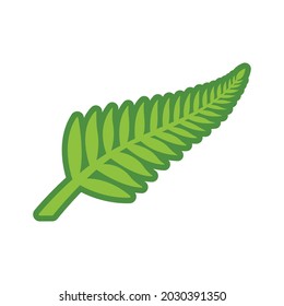 Fern Icon. Simple Filled Outline Style. Leaf, Logo, Nz, Kiwi, Maori, Silhouette, Bird, Sign, New Zealand Symbol Concept Design. Vector Illustration Isolated On White Background. EPS 10