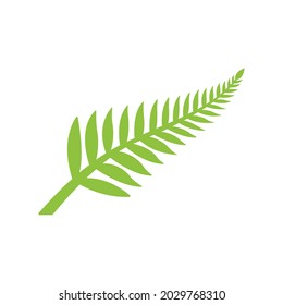 Fern Icon. Simple Flat Style. Leaf, Logo, Nz, Kiwi, Maori, Silhouette, Bird, Sign, New Zealand Symbol Concept Design. Vector Illustration Isolated On White Background. EPS 10