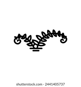 fern icon vector in line style
