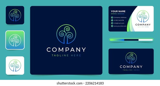 Fern Koru Logo Design Vector