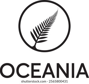 fern leaf or allblacks logo design for maori new zealand and oceania