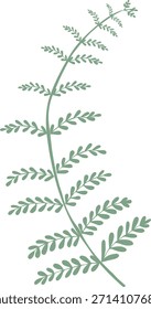 Fern Leaf Botanical Flat Illustration