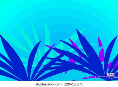 fern leaf in gradient blue jungle theme organic ecology science background can be use for advertisement brochure template banner website cover product package food label design vector eps.