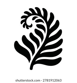 Fern leaf icon silhouette vector isolated illustration design
