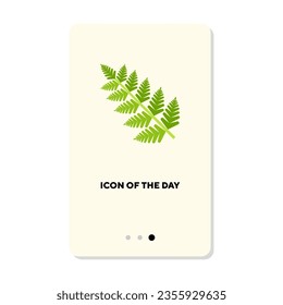 Fern leaf isolated on white. Greenery cartoon illustration. Botany, nature, ecology, environment concept. Vector illustration symbol elements for web design