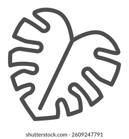 Fern leaf line icon, tropical voyage concept. Vector graphics. Tropical flora plant, floral sign on white background, outline style icon for mobile or web design