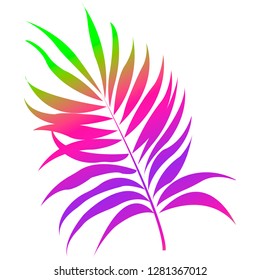 Fern leaf of multi-colored, acid color. UFO Green, plastic pink, proton purple.