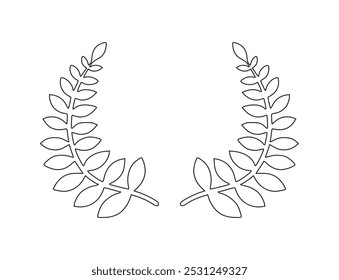 Diseños de Vector de contorno de hoja de helecho