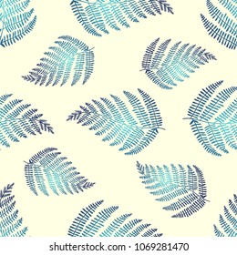 Fern leaf vector seamless pattern. Nature leaf fern texture