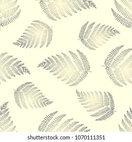 Fern leaf vector seamless pattern. Nature leaf fern texture