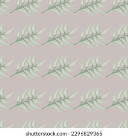 Fern leaf wallpaper. Abstract exotic plant seamless pattern. Tropical palm leaves pattern. Botanical texture. Floral background. Design for fabric, textile print, wrapping, cover. Vector illustration