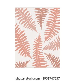 Fern leaves background vector illustration. Tropical leaves composition in pastel and pink colors. Vintage floral design for fashion, prints, banner or packaging design. 