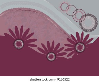 Fern leaves illustrated in an abstract background.