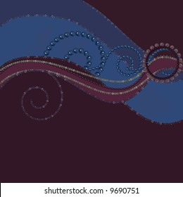 Fern leaves illustrated in an abstract background.