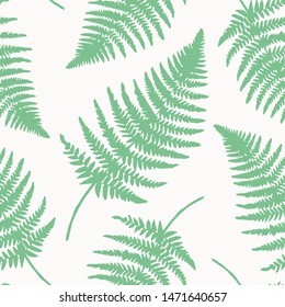 Fern Leaves Pattern. Endless Background. Seamless