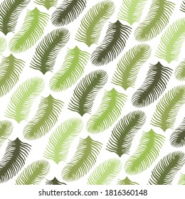 Fern leaves seamless pattern. Stylish vector illustration for banner