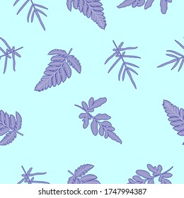 Fern leaves seamless pattern vector design 