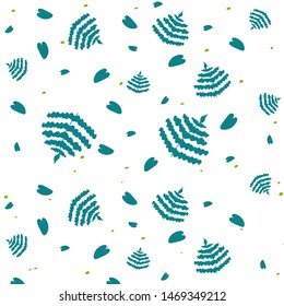 Fern leaves steaming in the summer wind