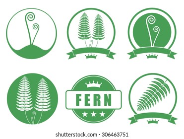 Fern logo. Isolated fern on white background