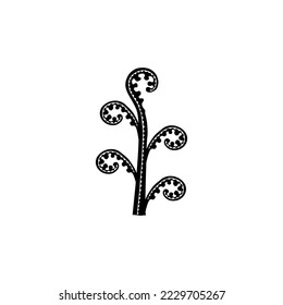 Fern Naive Style for Art Illustration, Logo, Apps, Pictogram or Graphic Design Element. Vector Illustration