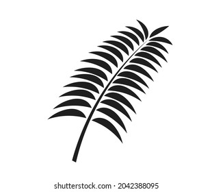 Icono negro de la hoja de hierro o de palma. Ilustración vectorial.