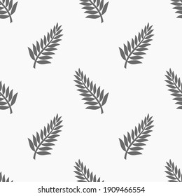 Fern or palm leaves seamless pattern. Vector illustration.