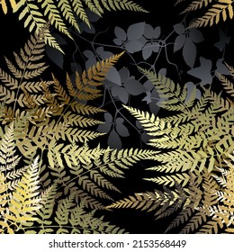 Heckmuster. Tropisches, nahtloses Muster mit Blumen. Farbige tropische Pflanzen, Hintergrund. Buchsen, Blätter, Äste. Wald. Dschungel. Wiederholen Sie die Vektorhintergründe für Ziergegenstände. Tropisch dekorative endlose Ornamente.