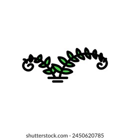 fern plant cartoon icon, isolated background