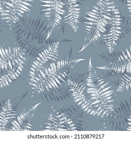 Fern plant leaf seamless pattern. Tropical botanical stock vector illustration eps10 