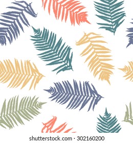 Fern seamless color pattern.