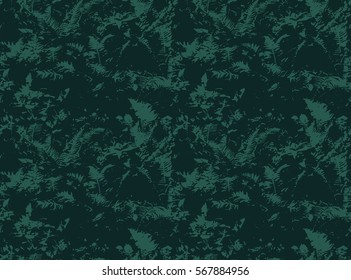 Fern seamless pattern. Grunge floral backdrop. Tropical botanical fern leaves. Botanical background. Vector illustration.