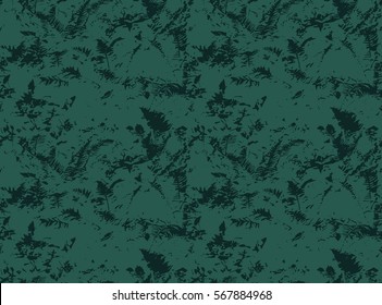 Fern seamless pattern. Grunge floral backdrop. Tropical botanical fern leaves. Botanical background. Vector illustration.