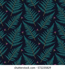 Fern Seamless Pattern. Vector Illustration. Eps 10