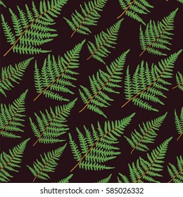 Fern Seamless Pattern. Vector Illustration. Eps 10