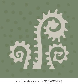Fern sprout, abstract plant painting