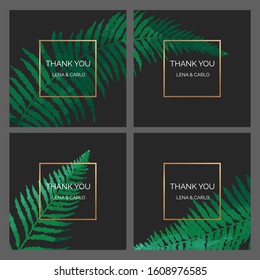 Fern thank you cards templates set