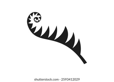 fern vector icon black color on white background