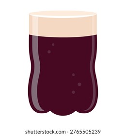Fernet con coca, traditional Argentine drink. Vector icon, cartoon illustration.