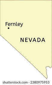 Fernley city location on Nevada state map