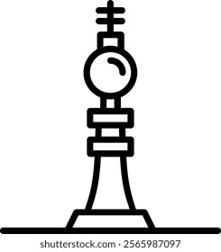 Fernsehturm Berlin Line Vector Icon Design