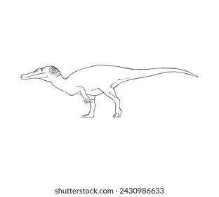 Ferocious Baryonyx dinosaur vector illustration, showcasing its intimidating presence and sharp features. Perfect for dinosaur enthusiasts, educational materials, and Jurassic-themed designs. 