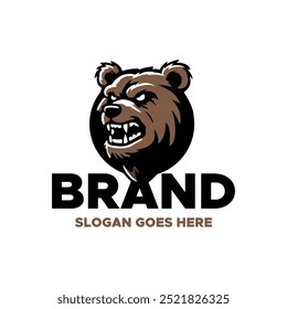 Ferocious Bear Emblem for Strength and Endurance Brands